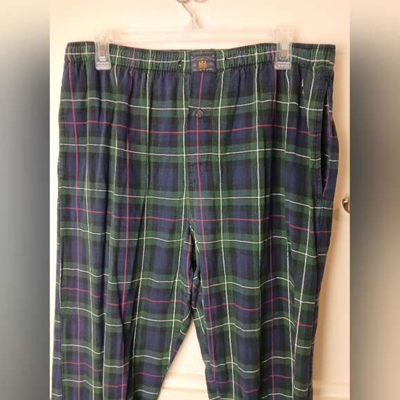 Polo Ralph Lauren Plaid Unisex Lounge pants Elastic waist 100% Cotton Mens Large - Picture 7 of 9